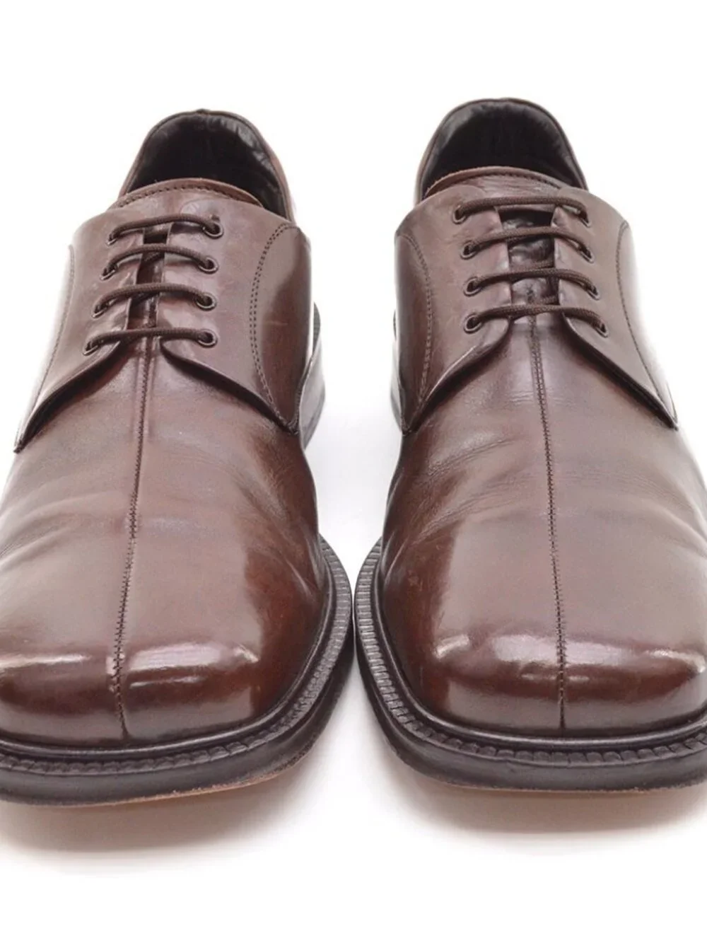 Men Mezlan Lourve Brown Split Square Toe Oxfords 8.5 M